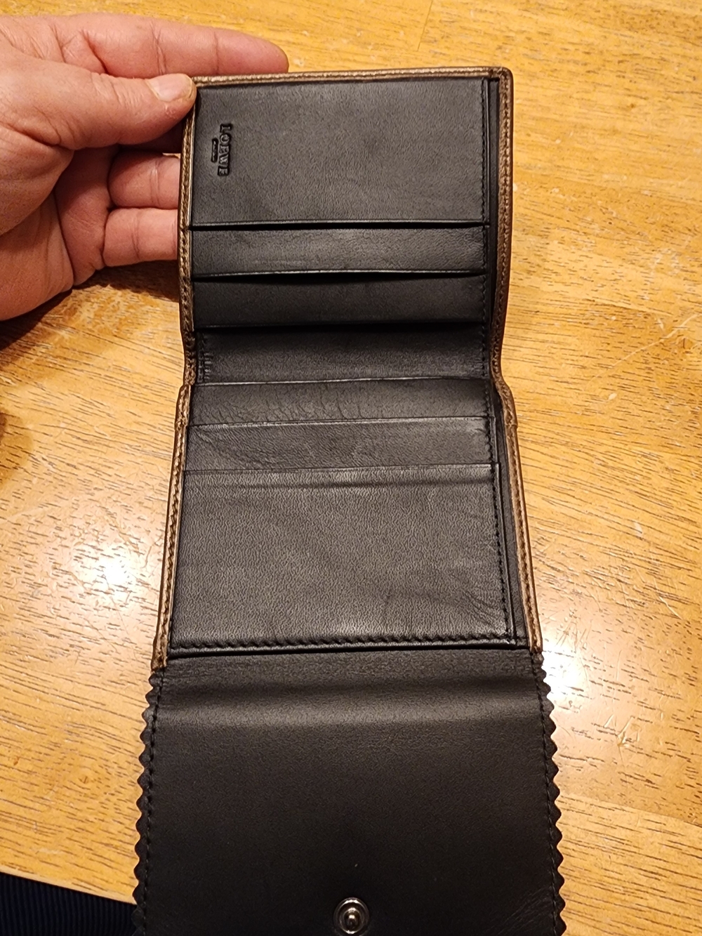 Loewe Anagram leather folding wallet in a metallic bronze - Picture 10 of 16